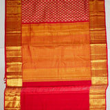 Red Kanchi Pattu Zari And Handwoven Weaved Saree