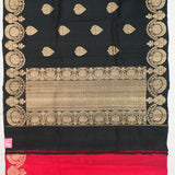 Black Tussar Handloom Jewellery Border All Over Buttas Saree