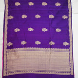 Purple Pure Soft Silk Saree With Contrast Blouse