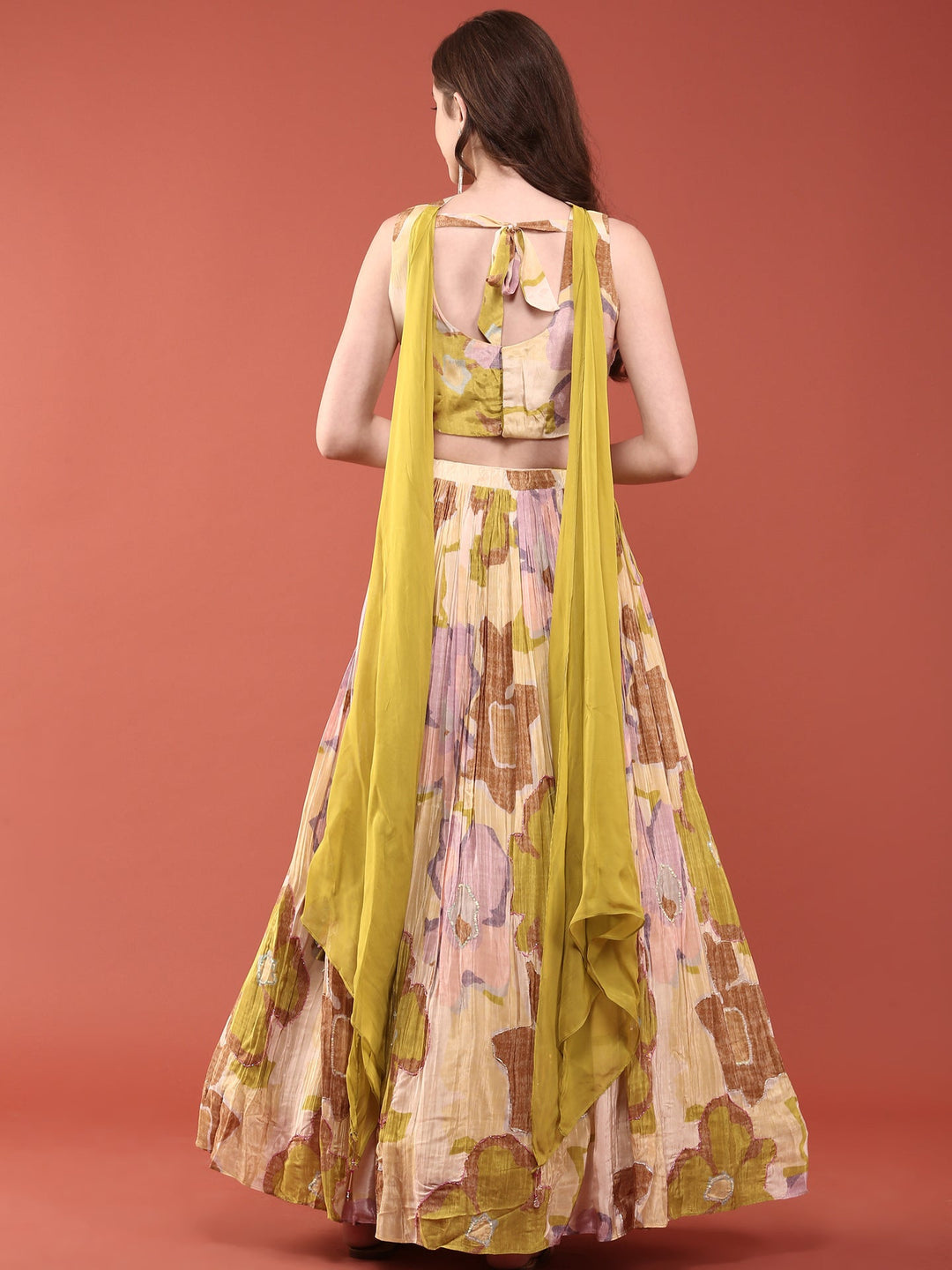 Neerus Green Chinon Embellished Lehenga Set - detail view 1
