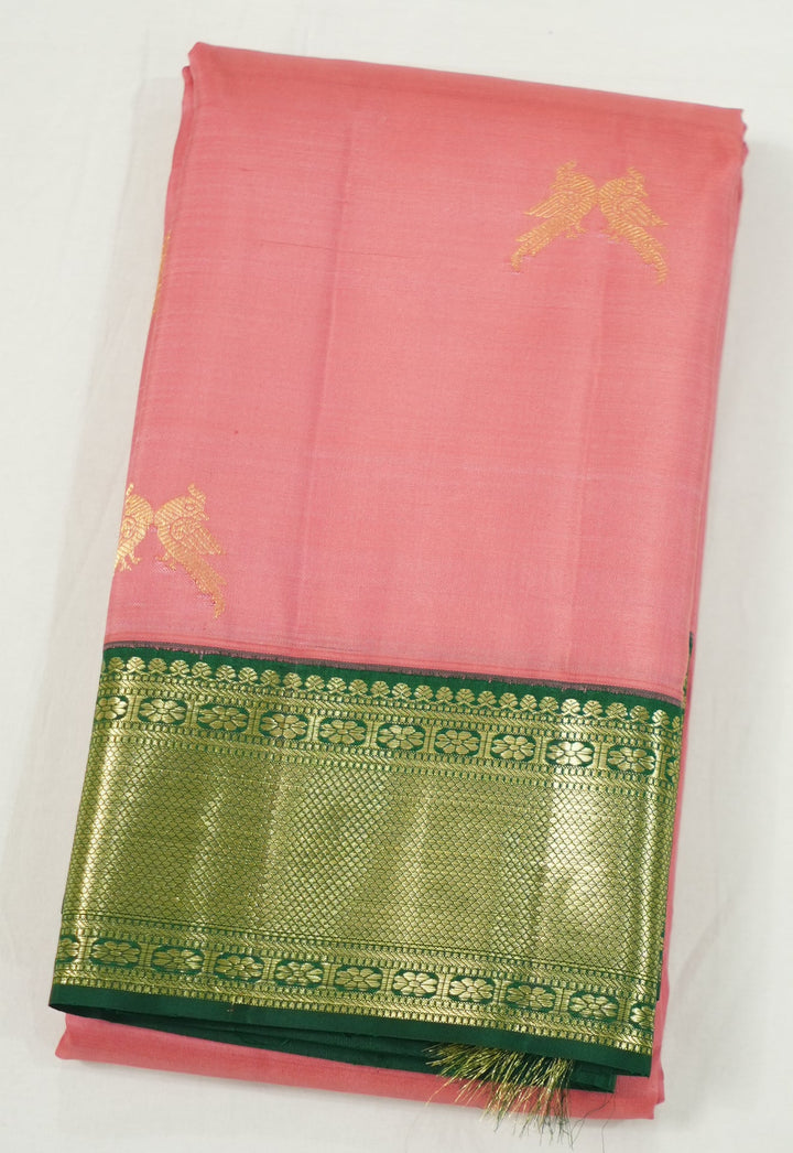 Neerus Pink Pattu Silk woven Kanchi saree - detail view 2