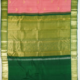 Pink Kanchi Pattu Saree With Contrast Blouse