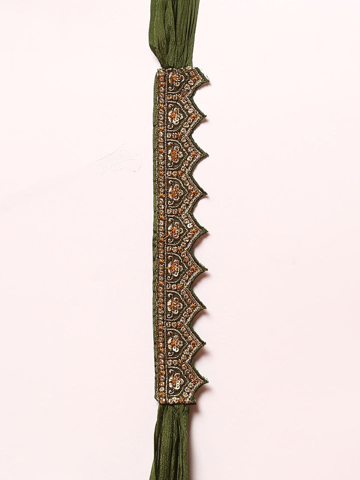 Neerus Green Banarasi embroidered suit set - detail view 4