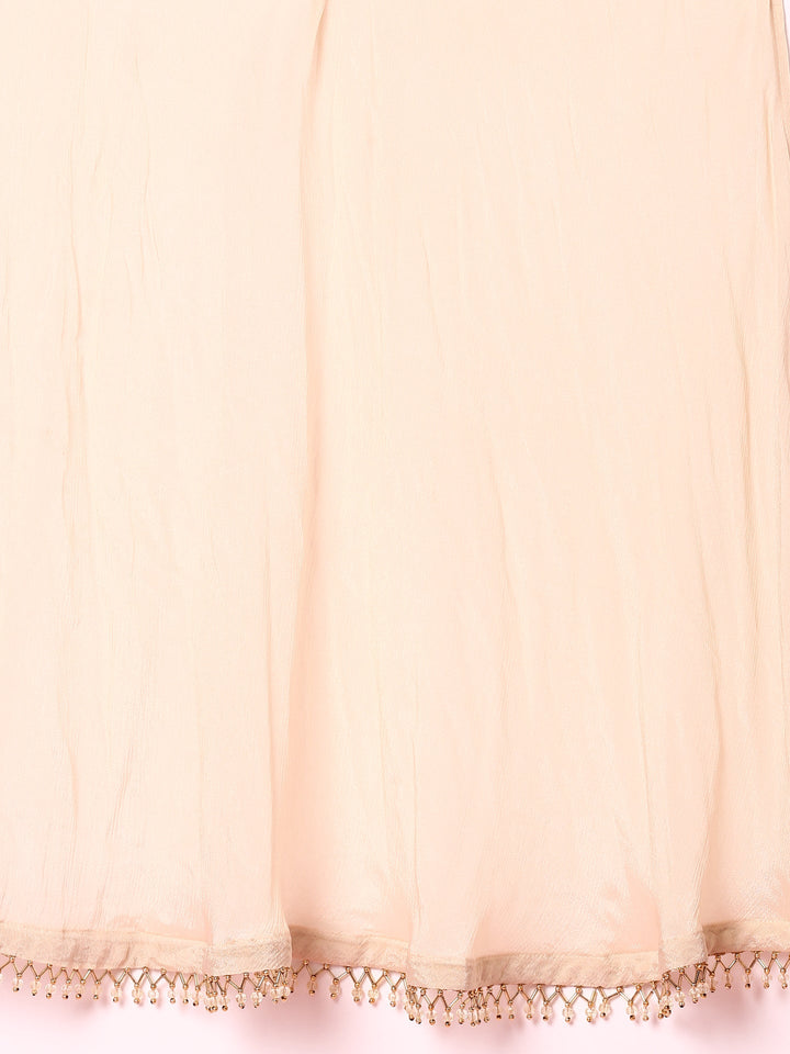 Neerus Beige Banarasi woven suit set - detail view 5