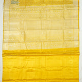 Yellow Kanchi Pattu Handwoven Saree With Resham And Zari Border