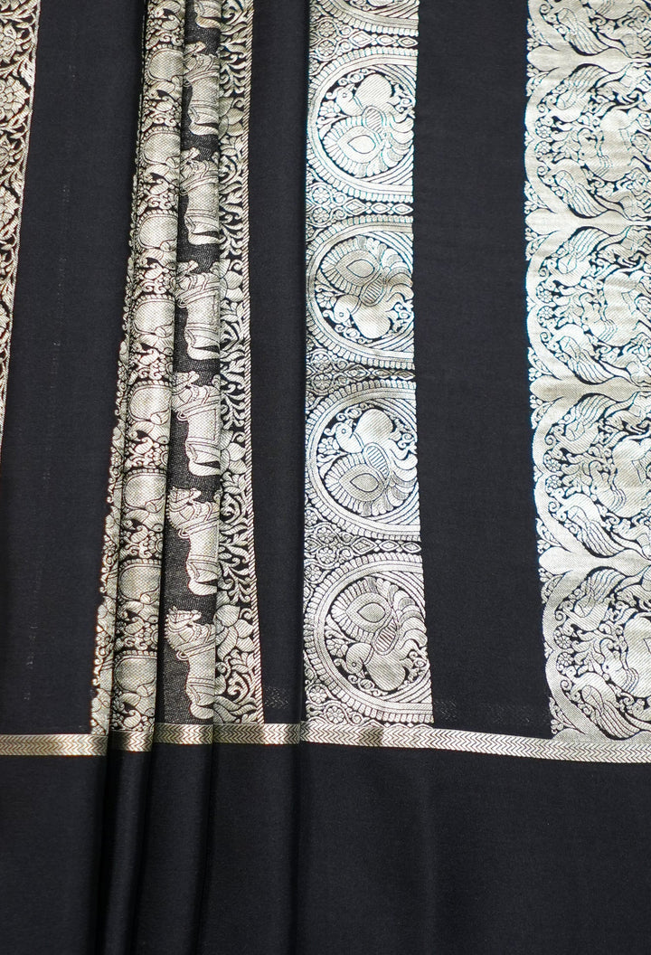 Black Banaras Silk Zari And Handwoven Saree