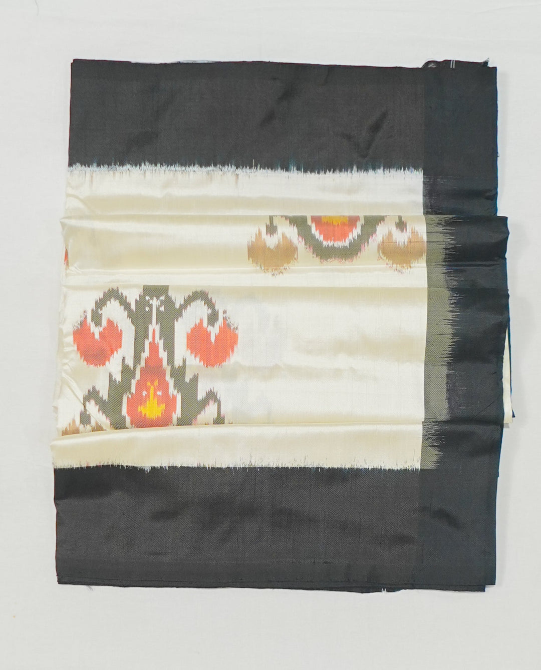 Neerus Beige silk woven patola saree - side view