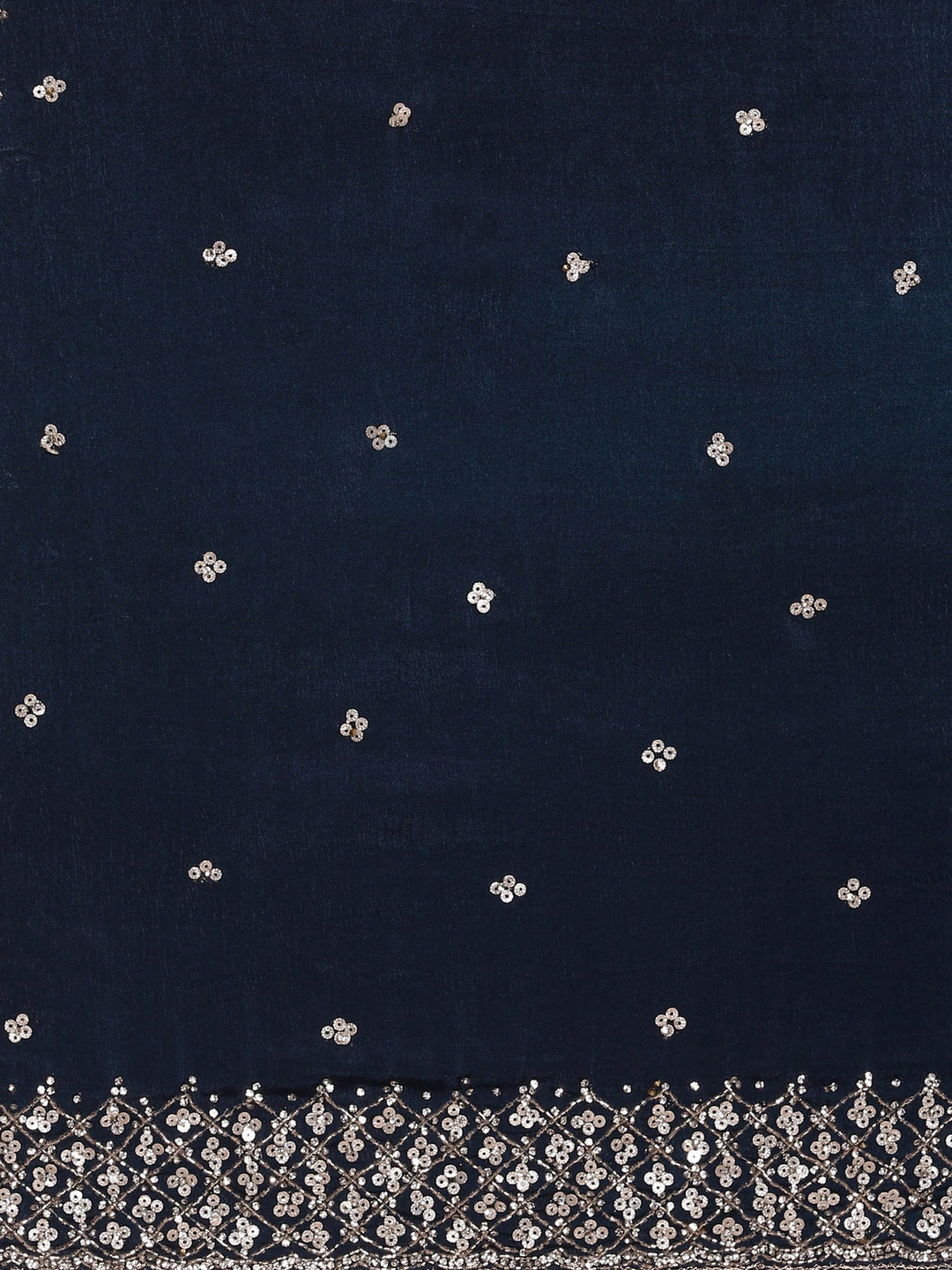 Neerus Blue satin embellished saree - detail view 2