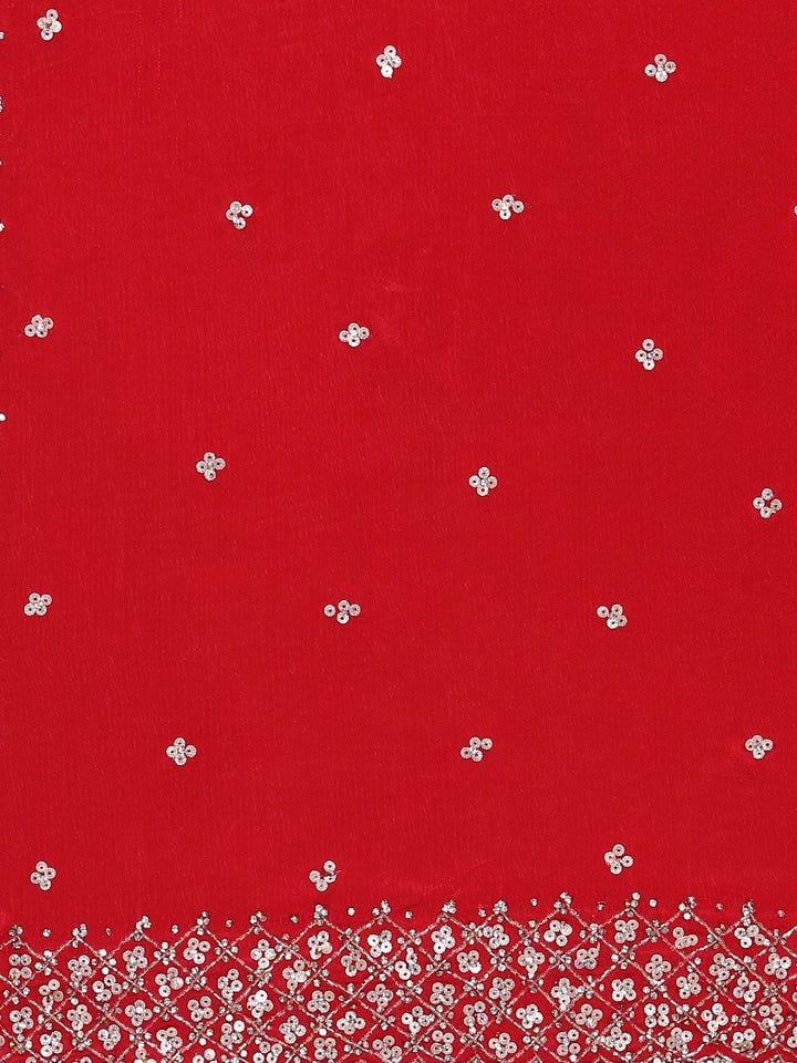 Neerus Pink satin embellished saree - detail view 2