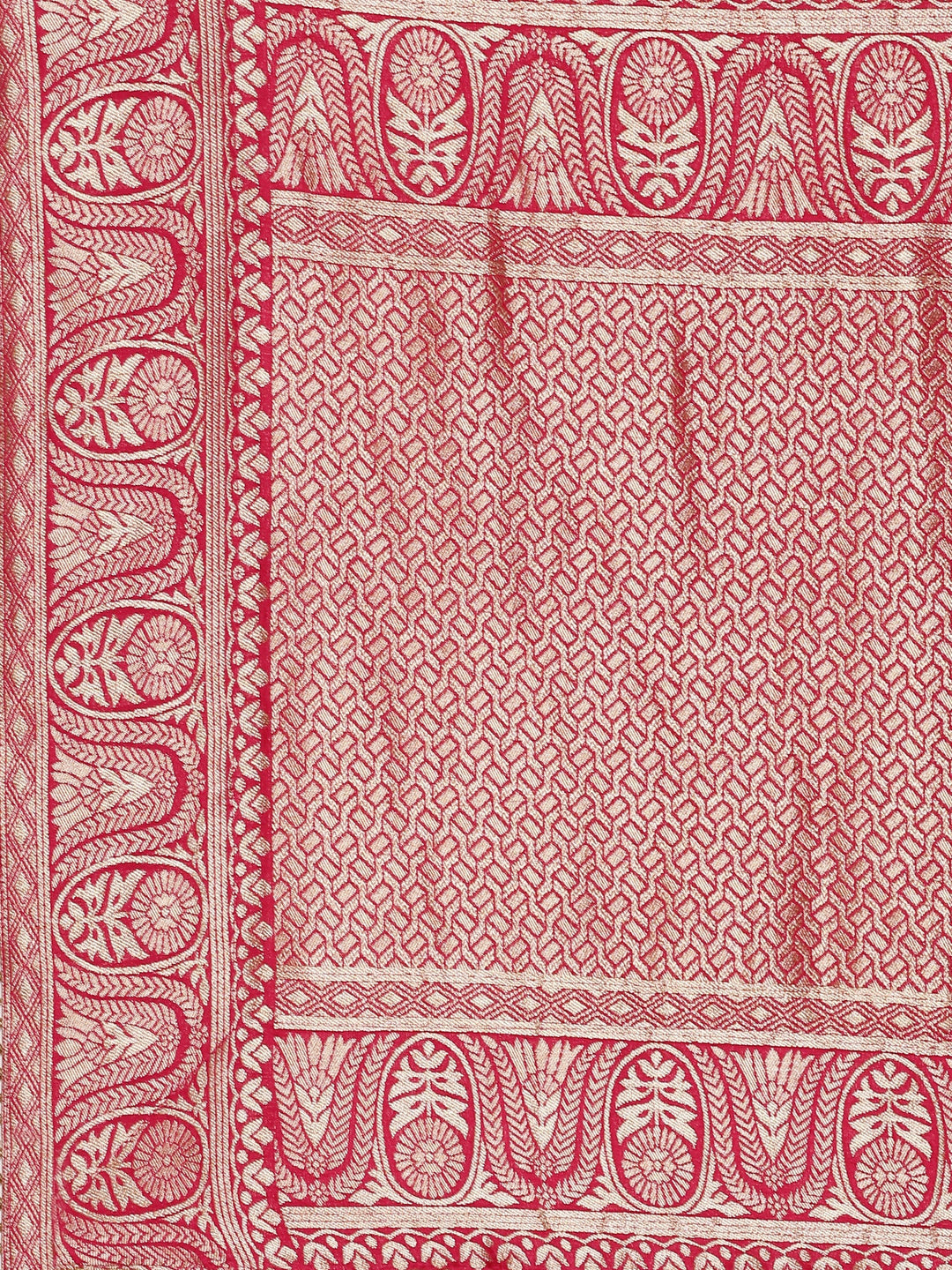 Neerus Pink Banarasi embroidered saree with readymade blouse - detail view 3