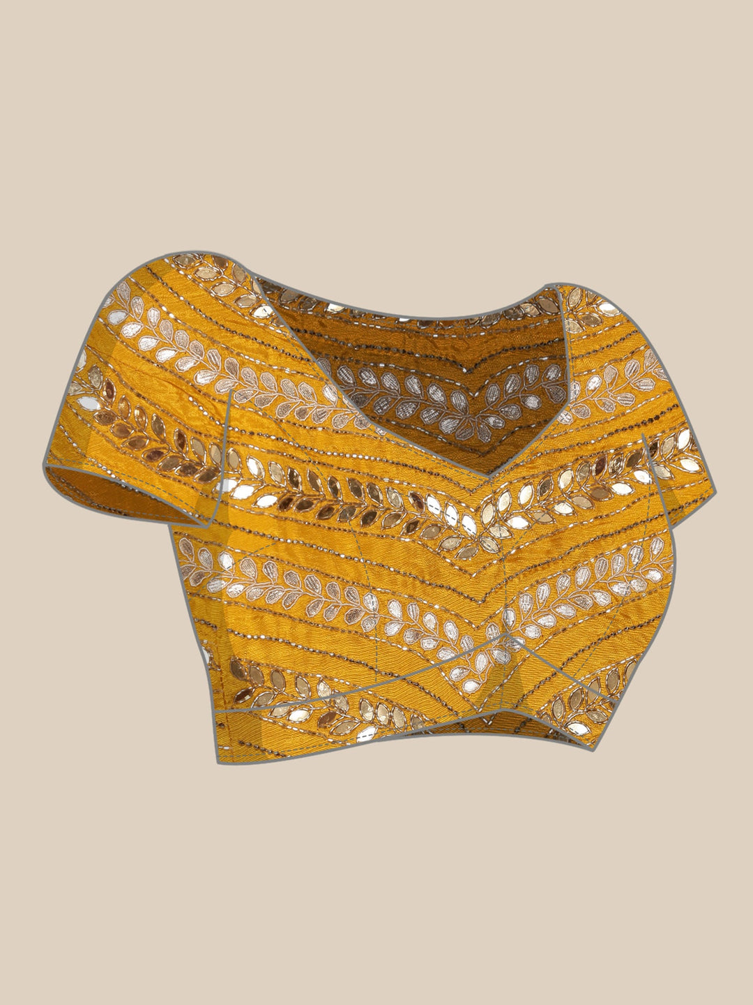 Neerus Maroon Banarasi woven saree with embroidered blouse - detail view 3