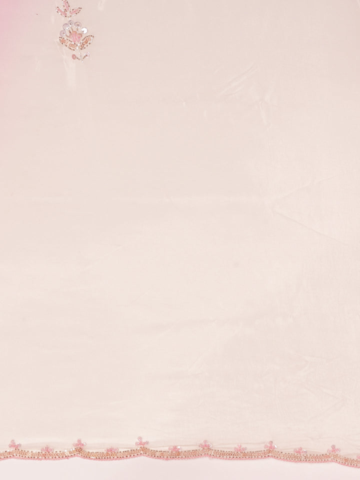 Baby Pink Crepe Stone Work Saree