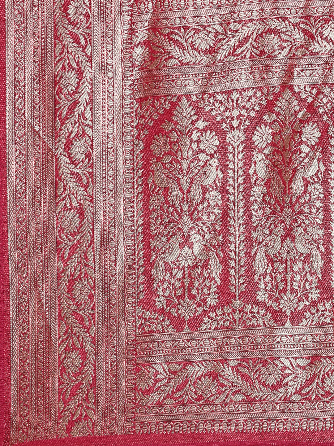 Neerus Pink Banarasi woven saree - detail view 2