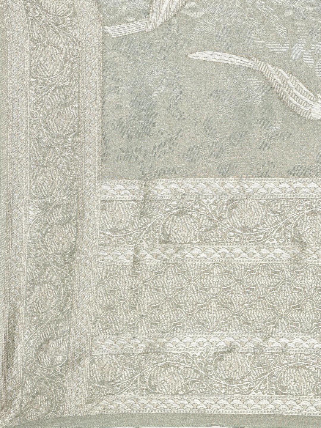 Neerus Blue Banarasi woven saree - detail view 2