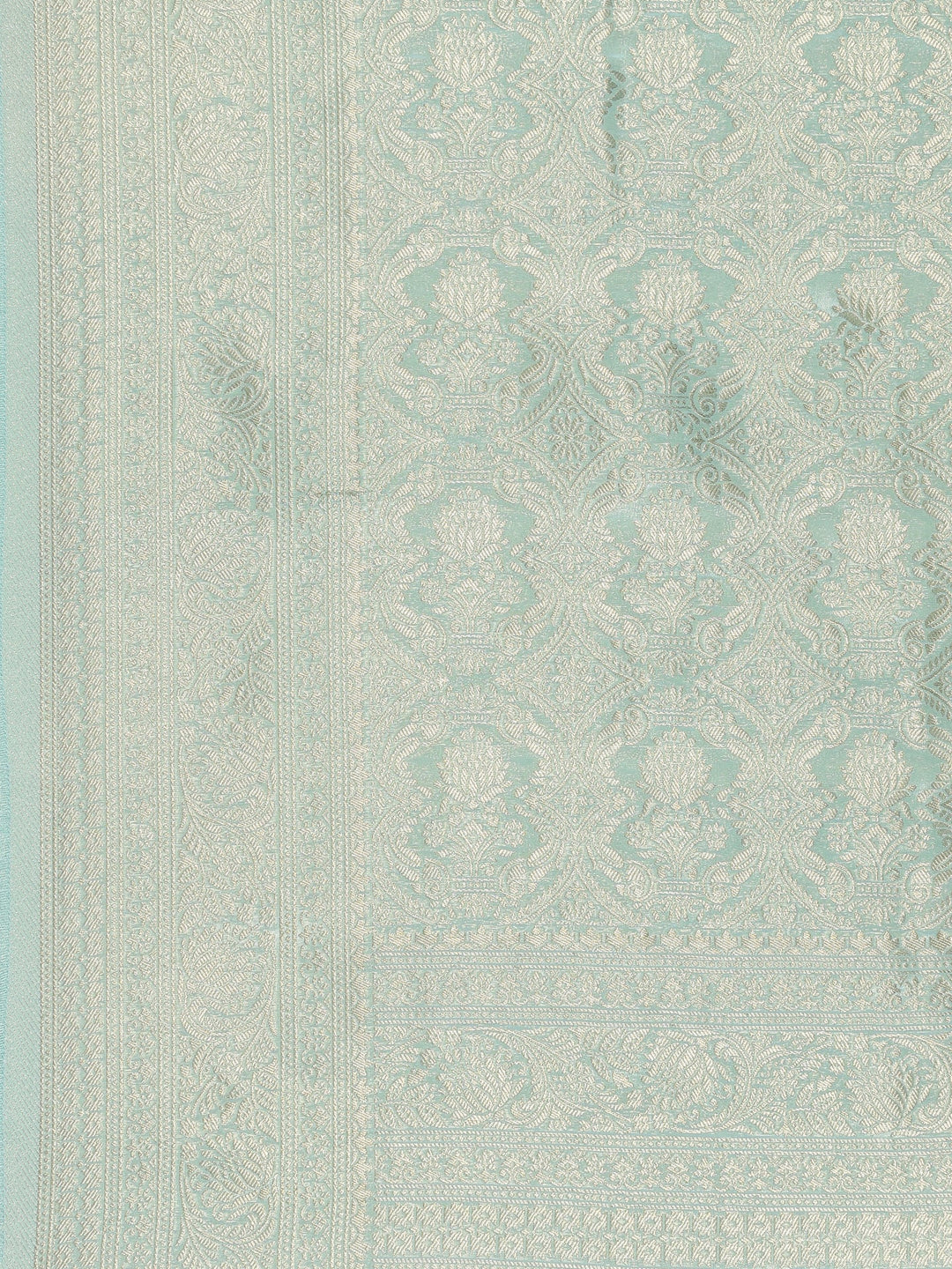 Neerus Blue Banarasi woven saree - detail view 2