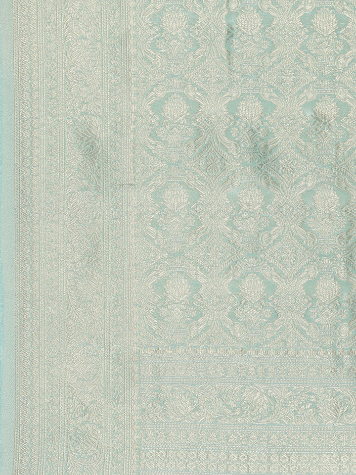 Neerus Blue Banarasi woven saree - detail view 2