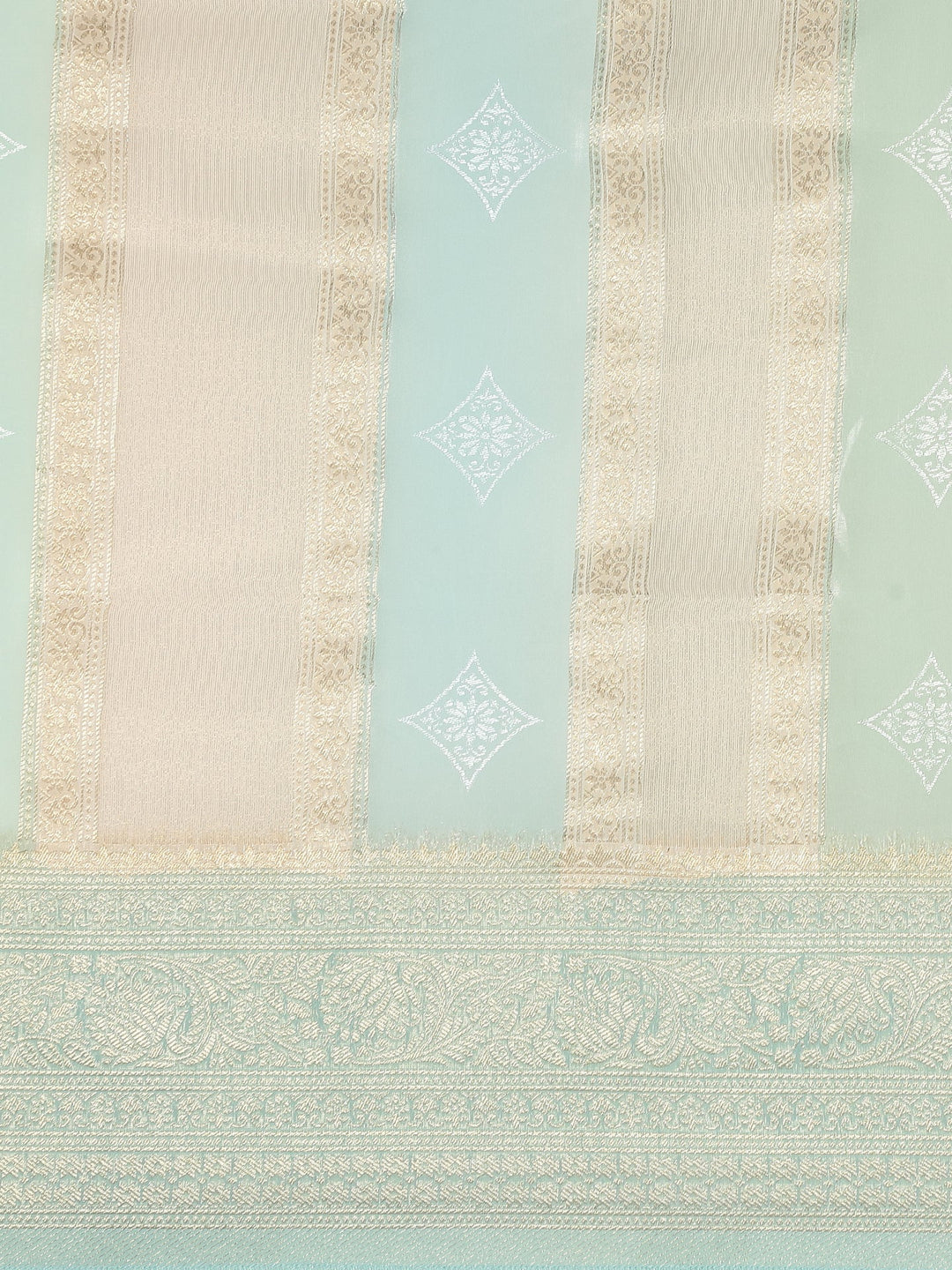 Neerus Blue Banarasi woven saree - detail view 4