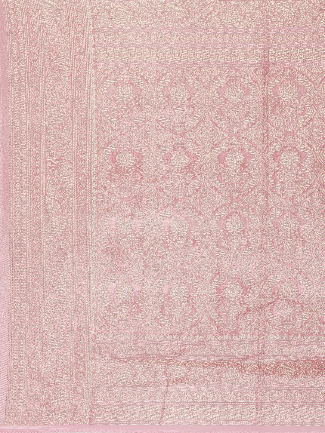 Neerus Pink Banarasi woven saree - detail view 2