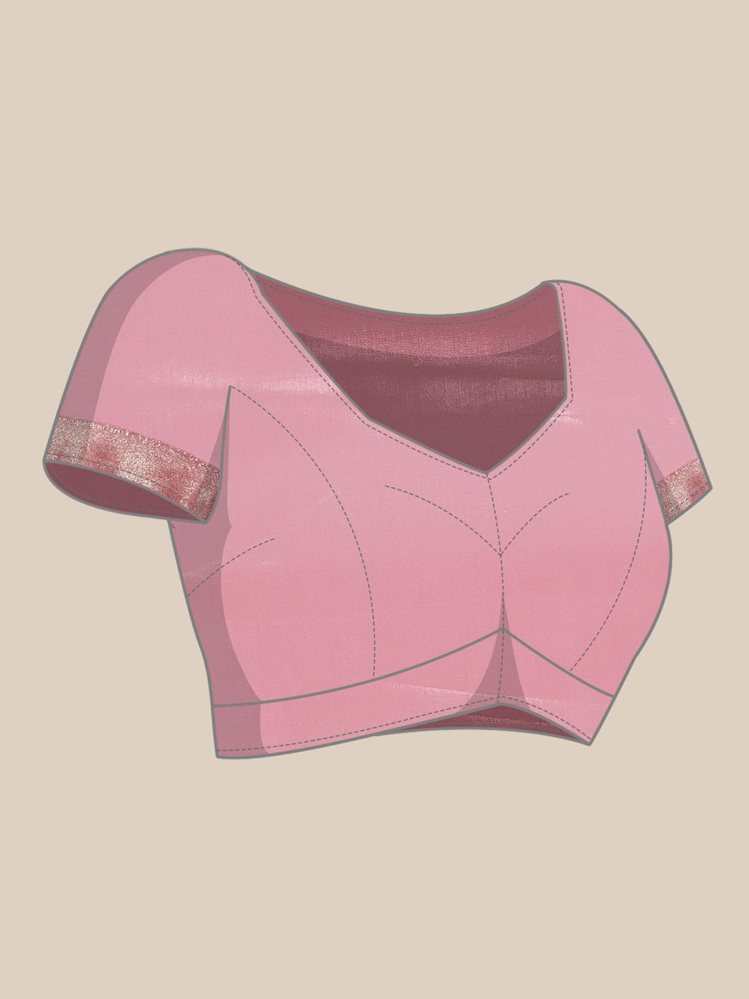 Neerus Pink Banarasi woven saree - detail view 3