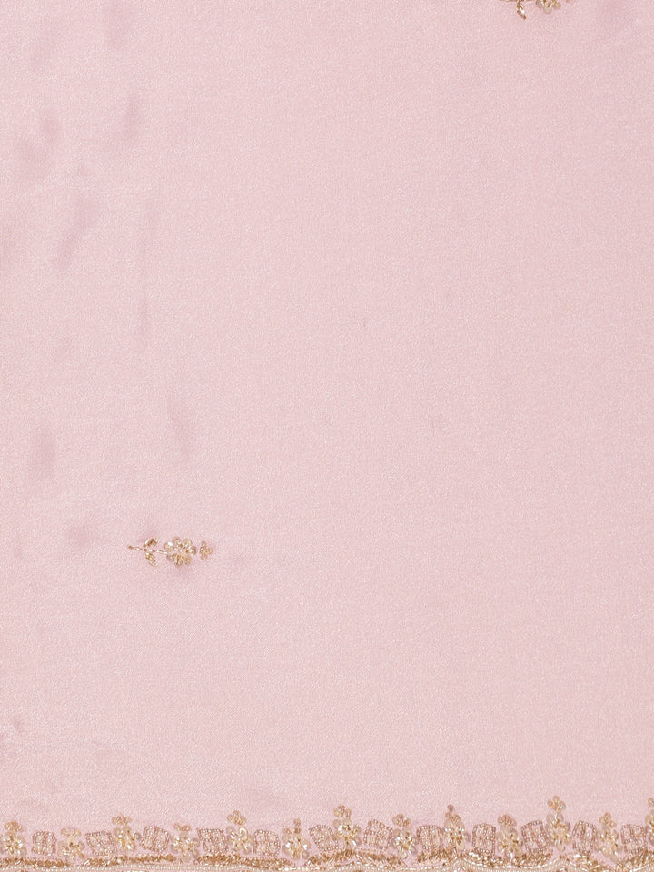 Lilac Tissue Saree With Stone Work Readymade Blouse