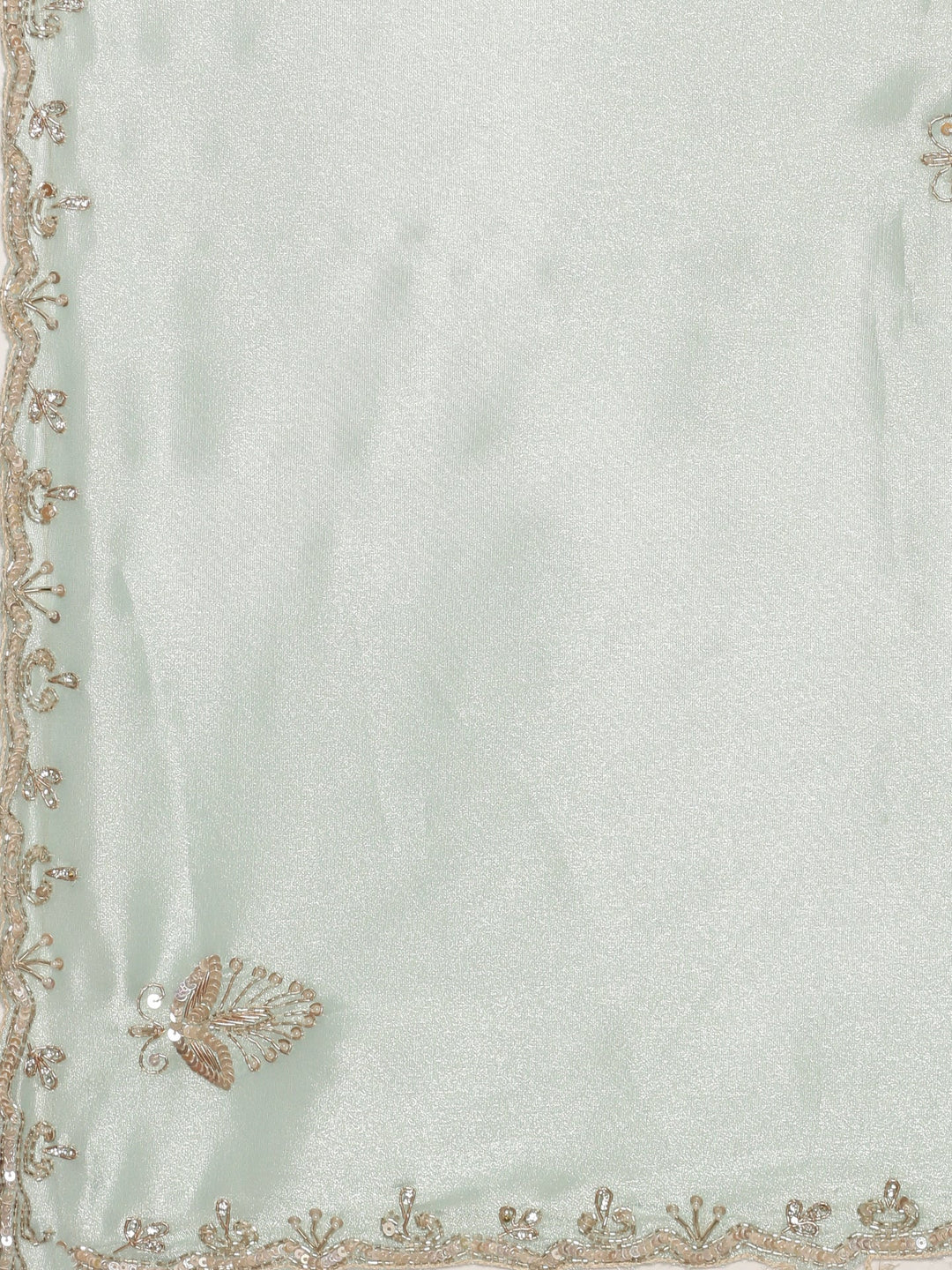 Neerus Blue tissue embellished saree with readymade blouse - detail view 2