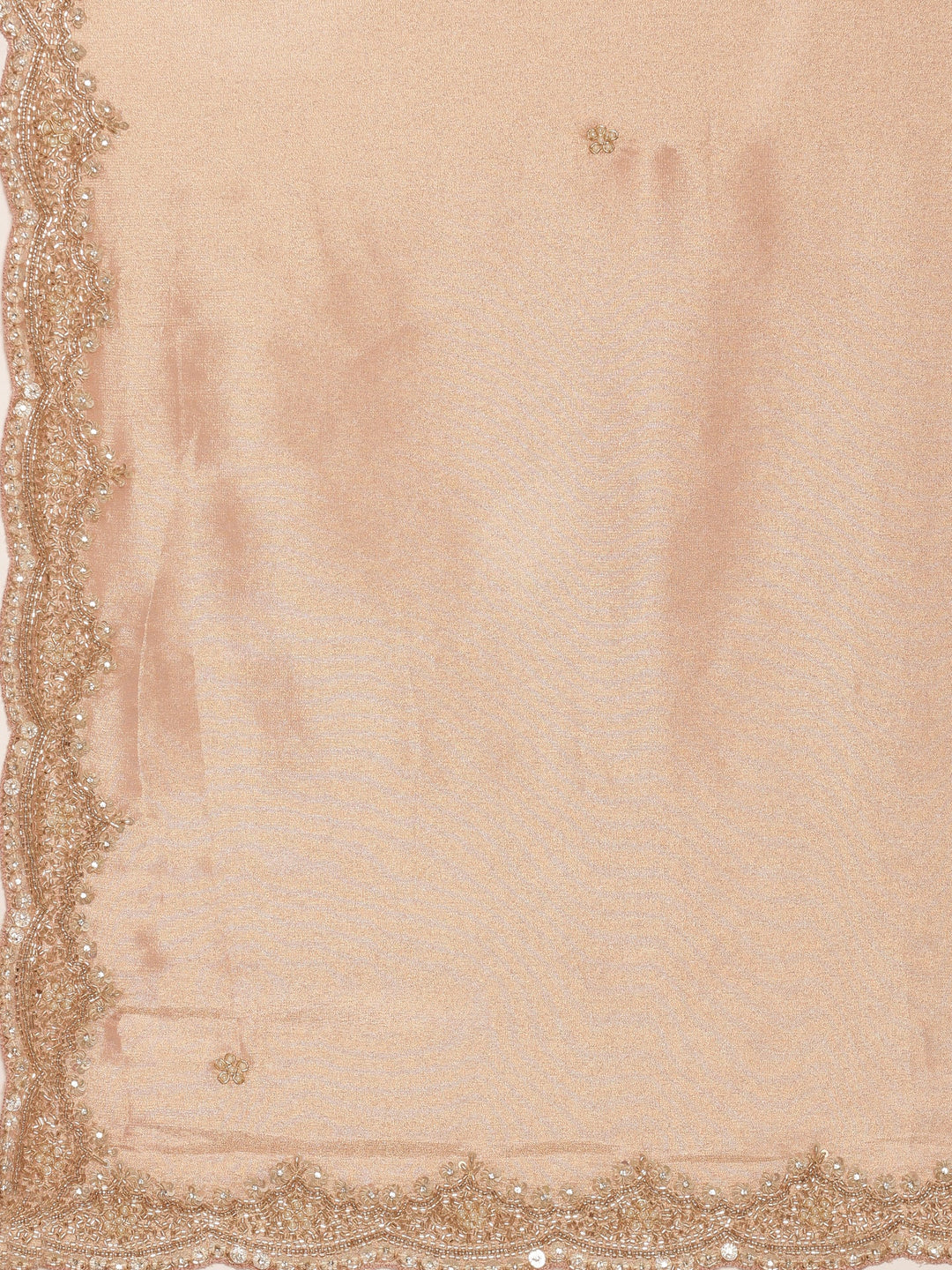 Neerus Pink tissue embellished saree with stone work - detail view 2