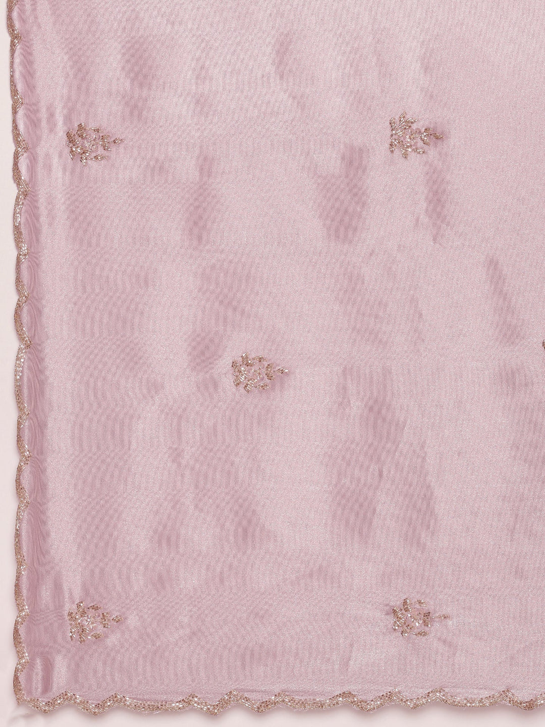 Neerus Purple tissue hand embroidered saree with stone work - detail view 2
