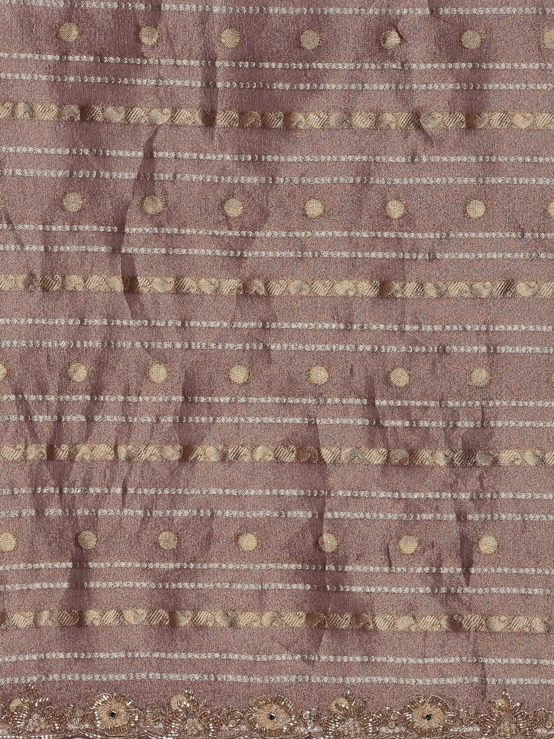 Neerus Purple tissue embellished saree with readymade blouse - detail view 3