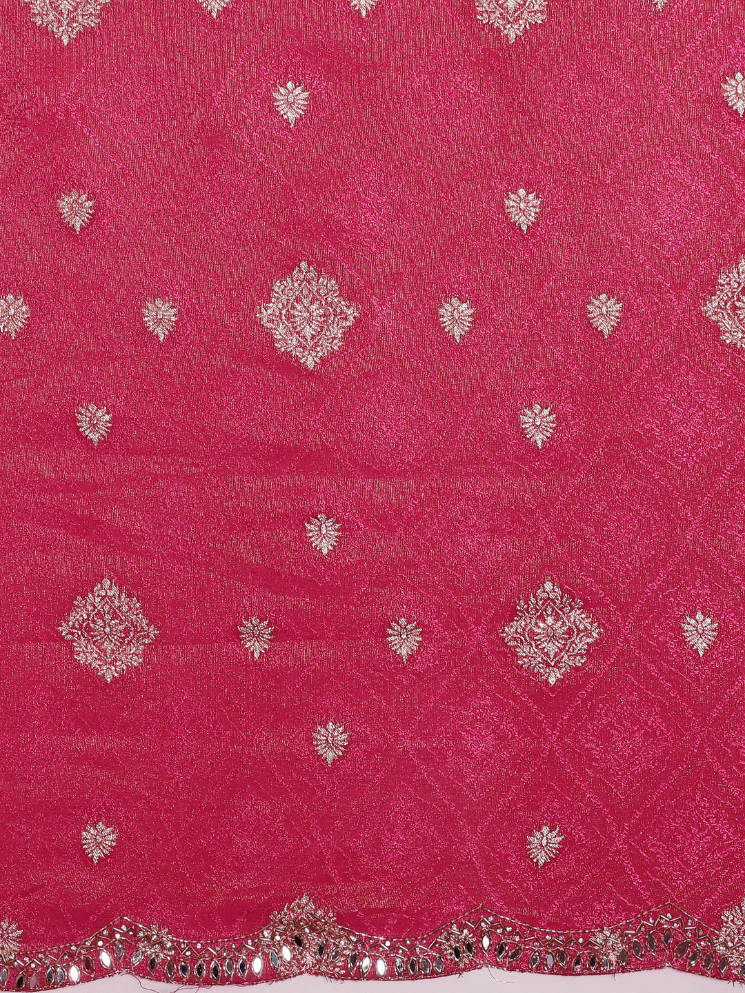 Neerus Pink Banarasi embroidered saree with readymade blouse - detail view 3