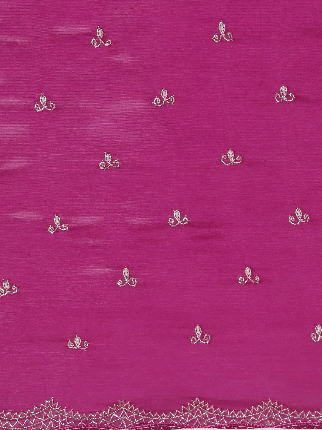 Neerus Purple crepe hand embroidered saree - detail view 4