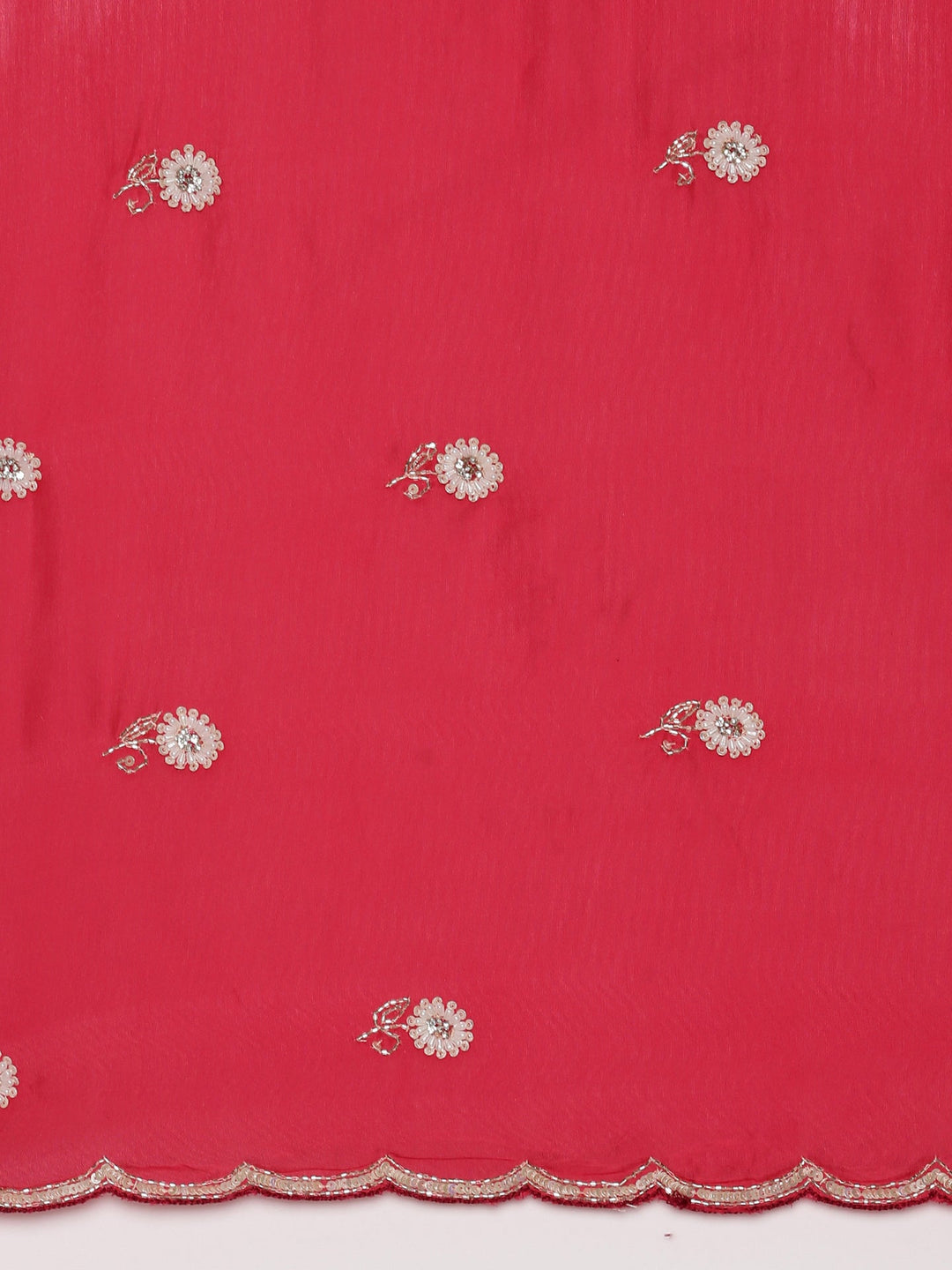 Neerus Pink crepe hand embroidered saree - detail view 3