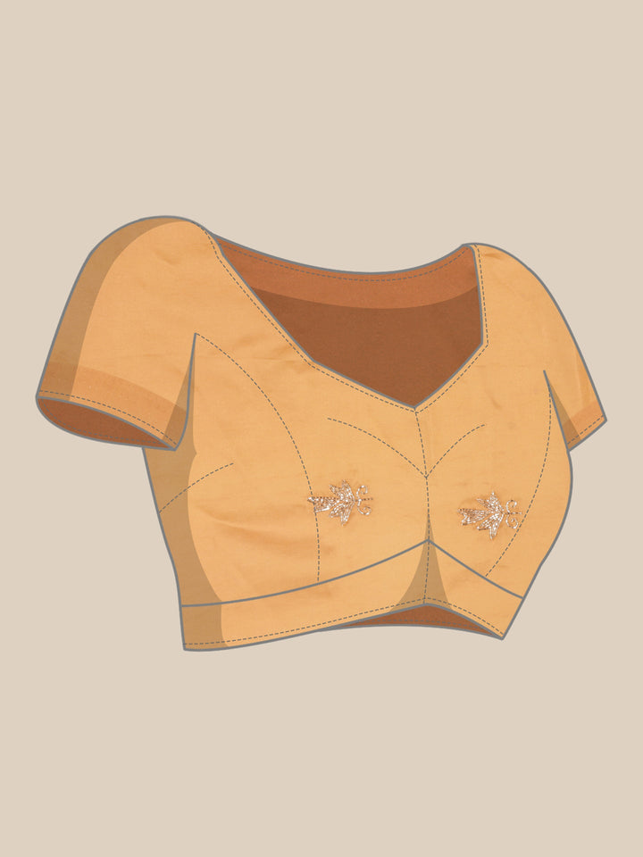 Mustard Crepe Hand Embroidery Saree