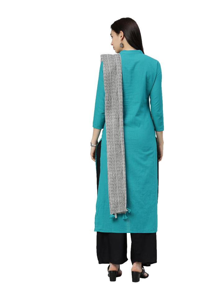 Neerus Green solid straight kurti for women - detail view 1