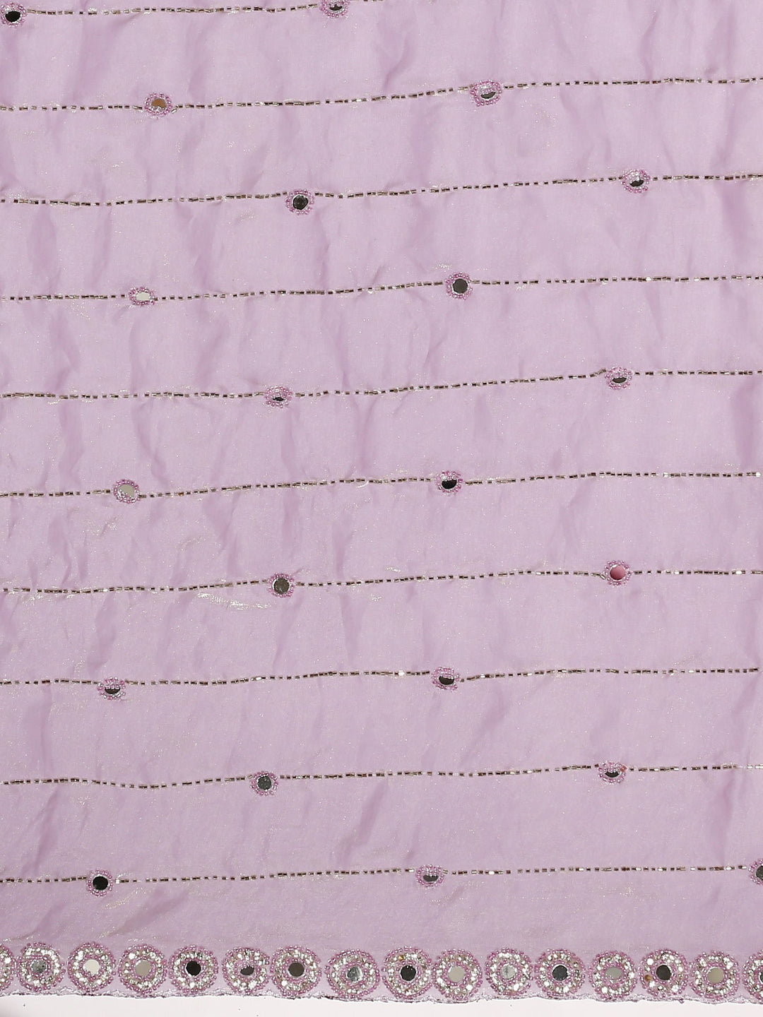 Neerus Purple tissue mirror work saree - detail view 2