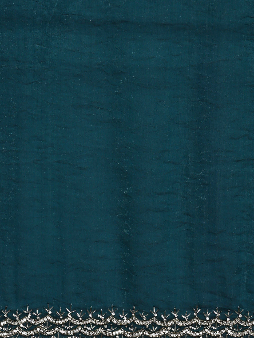 Neerus Blue Jimmy embellished saree with pearl and cut Dana embroidery - detail view 2
