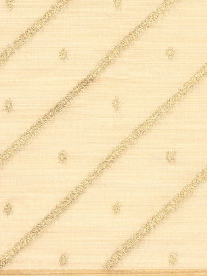 Neerus Beige Chanderi embellished saree - detail view 2