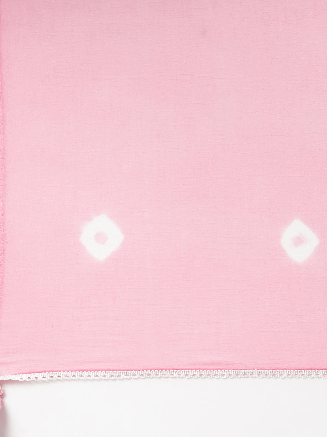 Neerus Pink cotton embroidered kurta set with trouser and dupatta - detail view 4