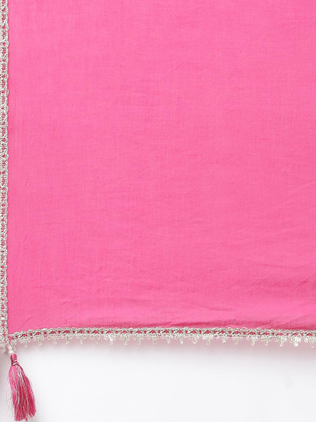 Neerus Pink Bandhani printed kurta set with palazzo and dupatta - detail view 4