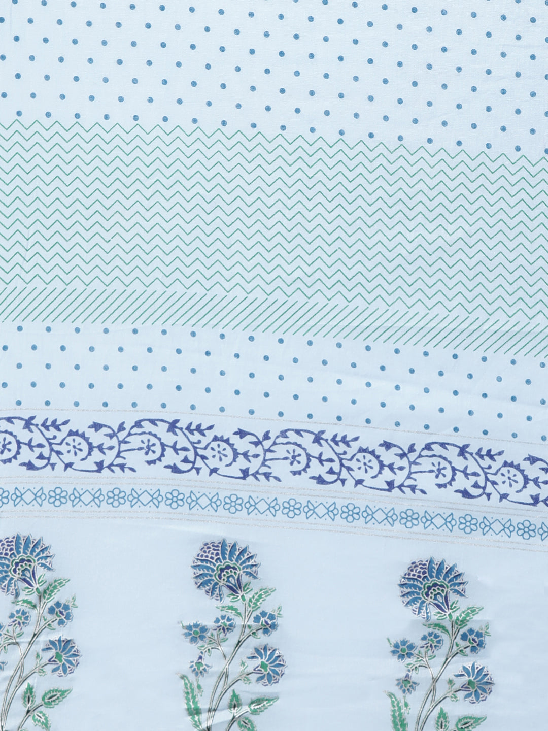 Neerus Blue floral printed straight suit set - detail view 4