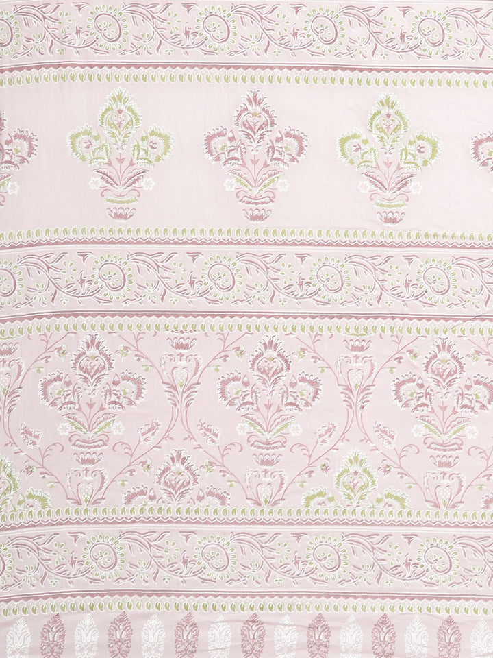 Neerus Pink printed straight kurta set with salwar and dupatta - detail view 4