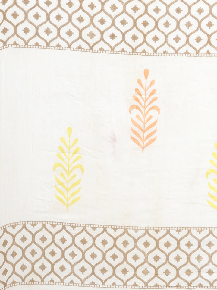 Neerus Yellow linen printed suit set - detail view 4