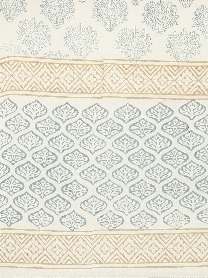 Neerus Green cotton printed suit set - detail view 4