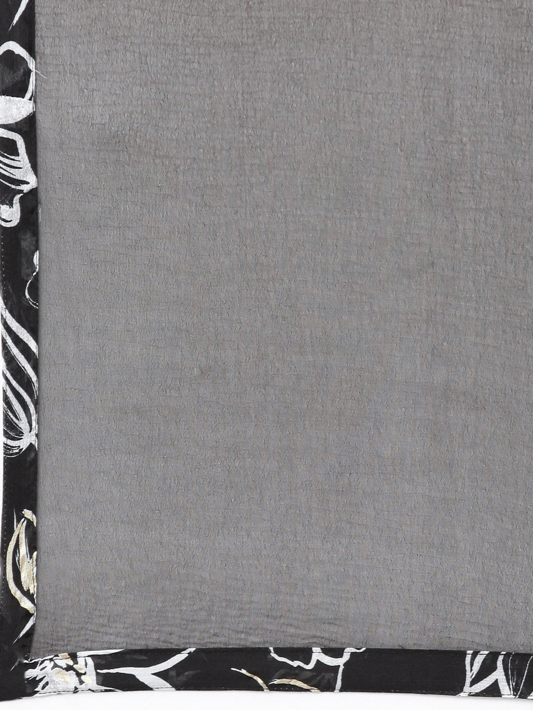 Neerus Black crepe printed kurta set with trousers and dupatta - detail view 4