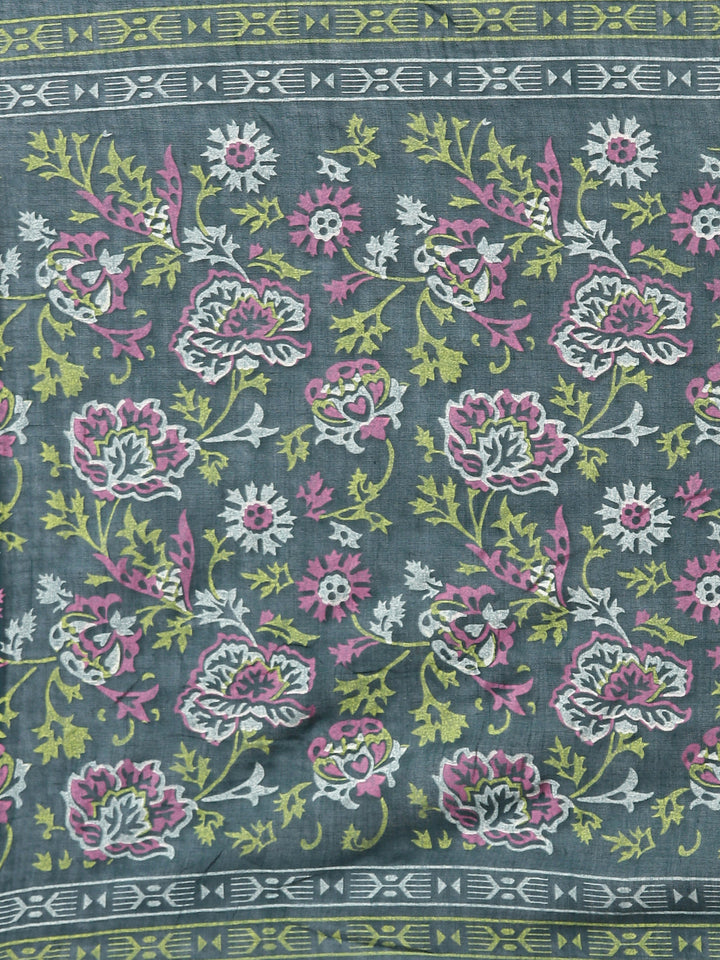 Neerus Green cotton printed suit set - detail view 4