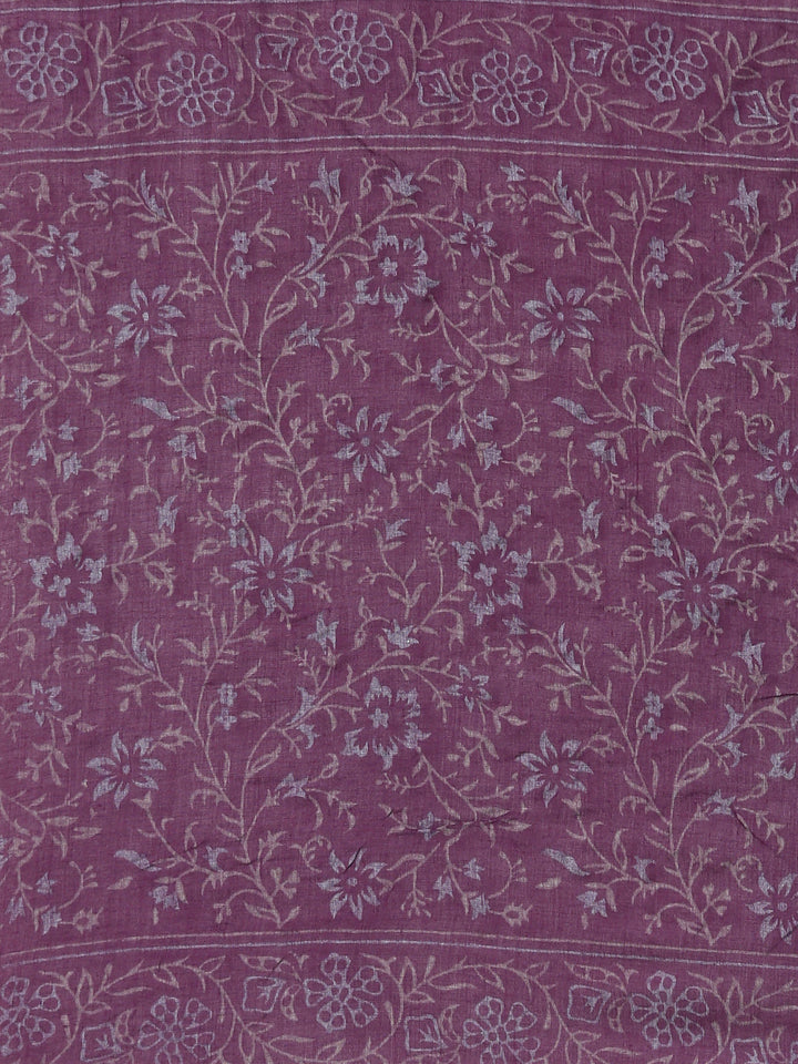 Neerus Purple cotton printed suit set - detail view 4