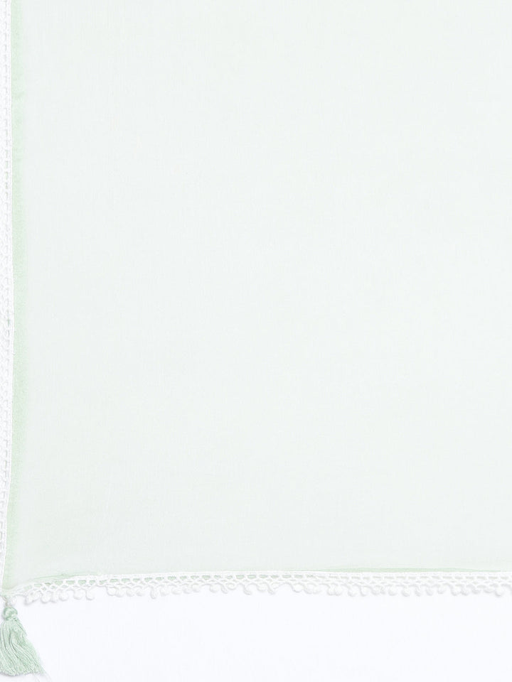 Neerus Green cotton embroidered kurta set - detail view 4