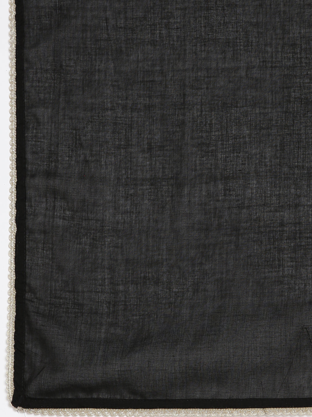 Neerus Black solid straight suit set with dupatta - detail view 4