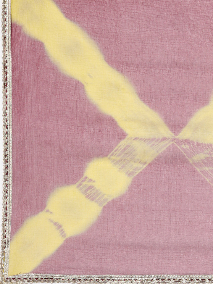 Neerus Red Solid Straight Kurta and Trousers With Dupatta