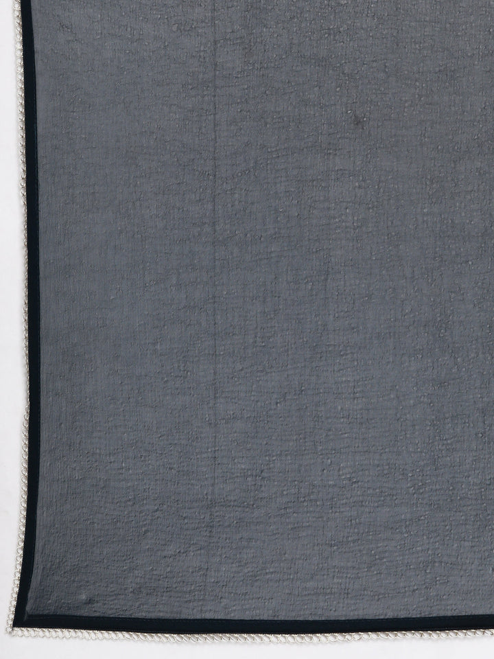 Neerus Green Casual Solid Anarkali Kurta and Trousers With Dupatta