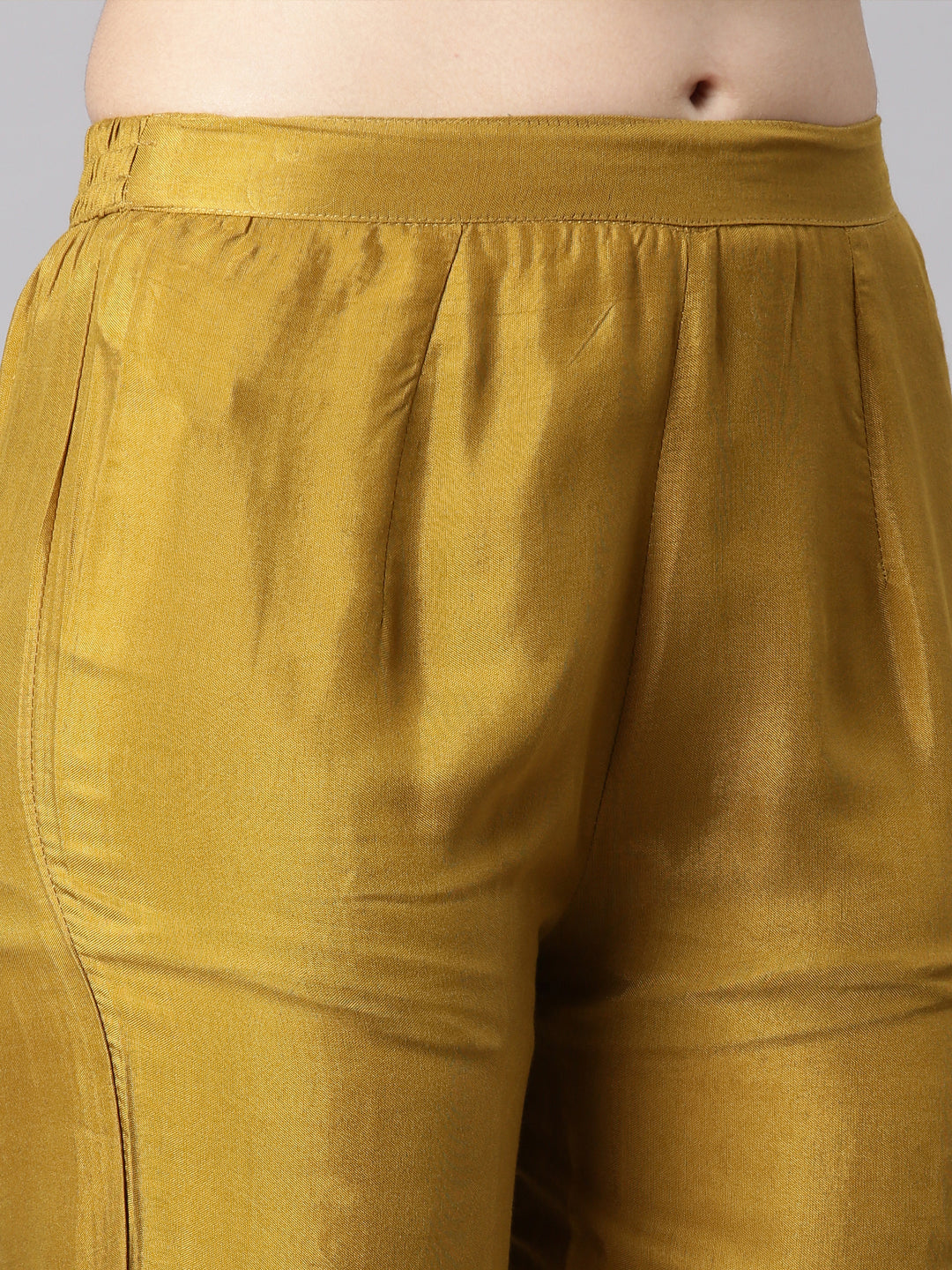 Neerus Green silk solid anarkali suit set - detail view 4